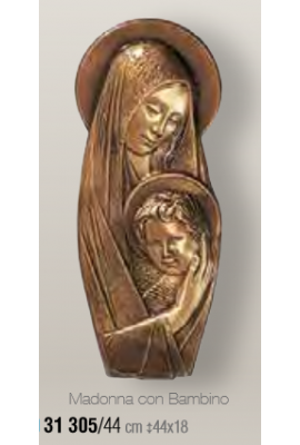 VIERGE ET L'ENFANT BRONZE A PLAQUER