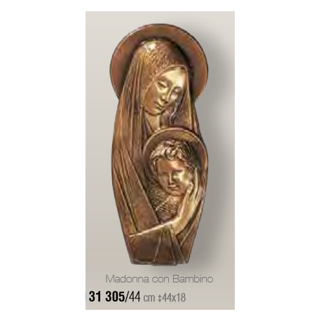 VIERGE ET L'ENFANT BRONZE A PLAQUER