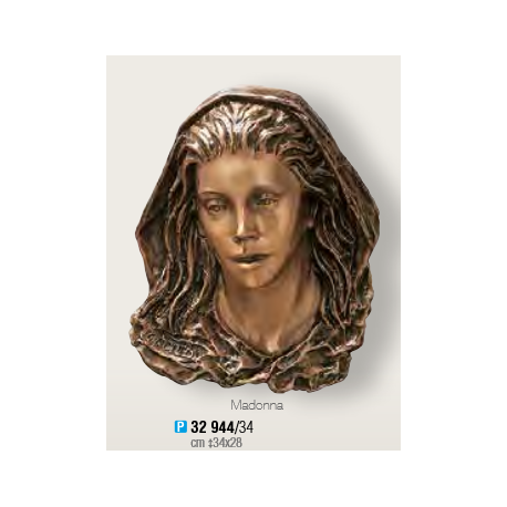 TÊTE DE VIERGE BRONZE à plaquer