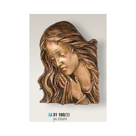 TÊTE DE VIERGE BRONZE à plaquer